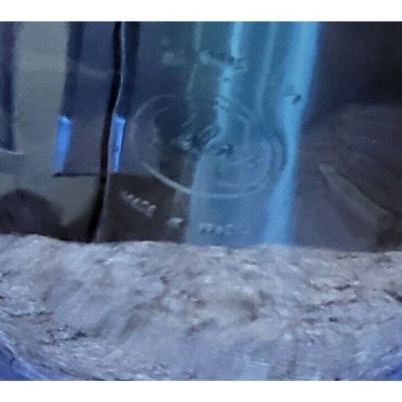 Vintage COLOREX 9.5” Serving Bowl Made In Brazil Cobalt Ribbed Glass Edge - Picture 6 of 11